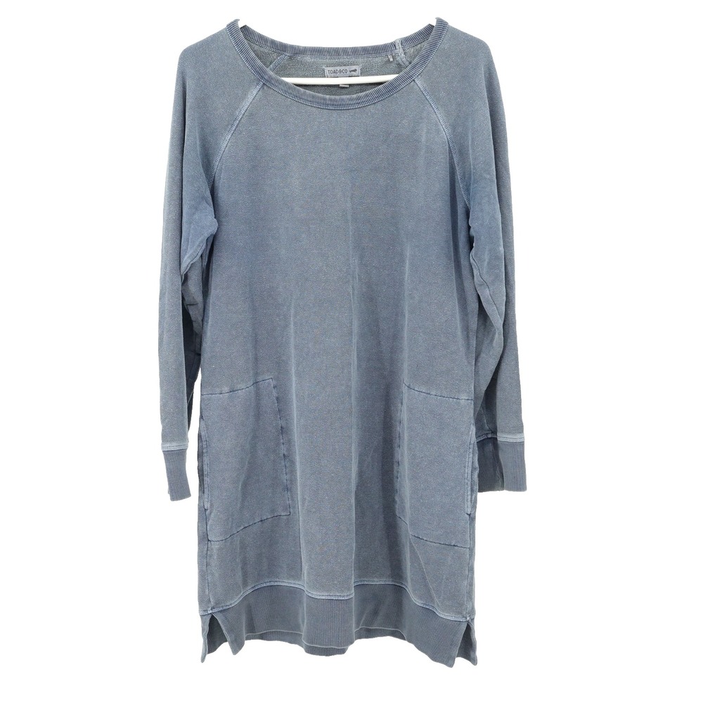 Toad&Co Sweatshirt Dress SZ L Minimalist Neutral Organic Cotton Hemp Casual